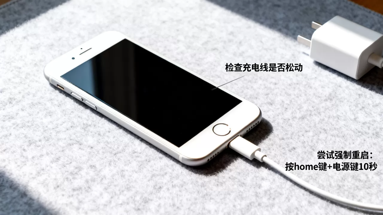 iphone 6s充电一直黑屏怎么办，苹果手机充电黑屏解决方法