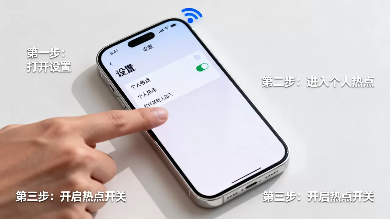 iphone手机怎么开热点共享网络连接，iphone开热点教程