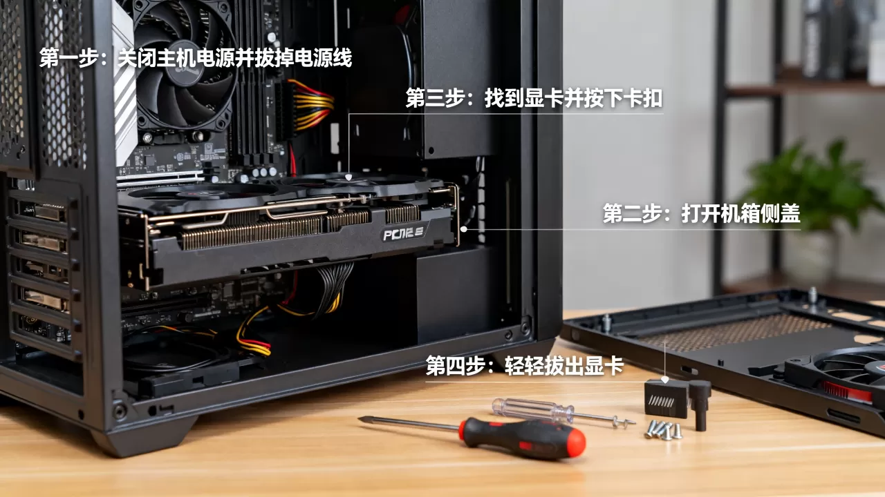 主机显卡怎么拿出来，显卡拆卸教程