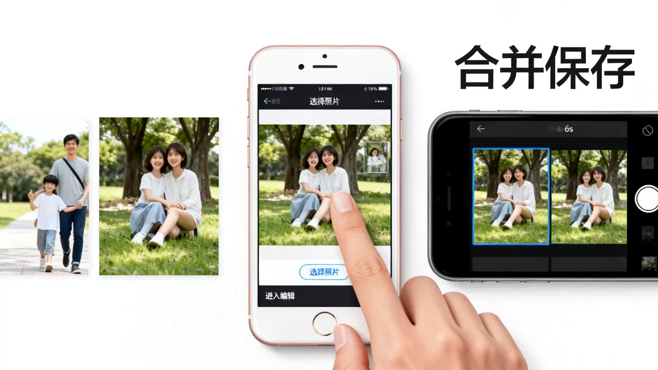 iphone6s照片怎么合并，iphone6s如何合并照片