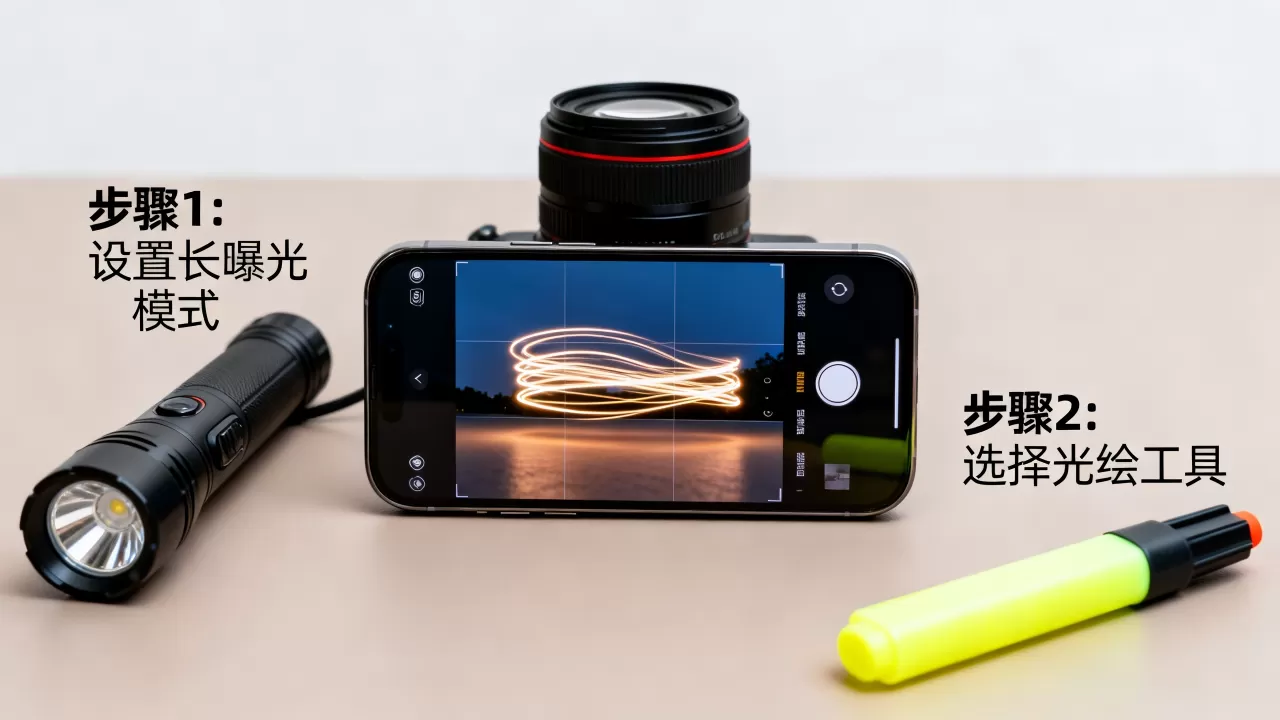 iphone光绘涂鸦怎么拍，手机光绘涂鸦教程