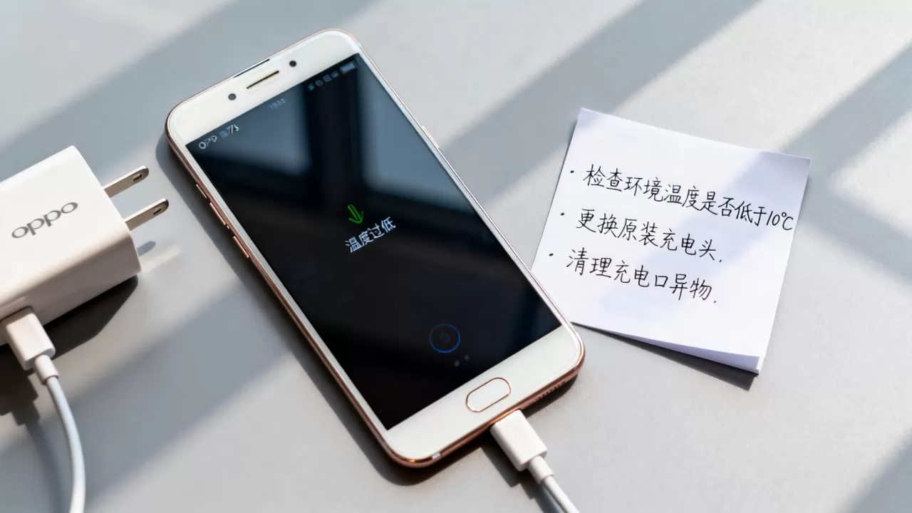 OPPO R7s充电显示温度过低怎么办，手机充电温度过低解决方法
