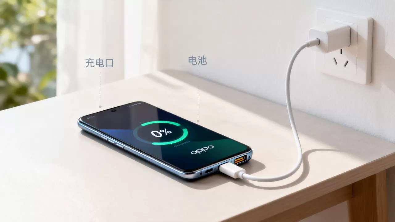 OPPO手机出现0什么原因？手机电量显示0%充不进电