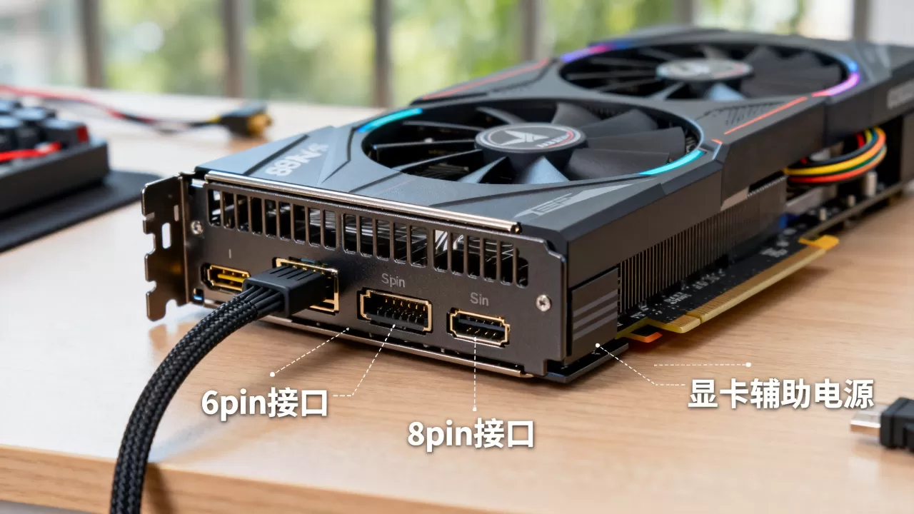 显卡辅助电源怎么装置，显卡6pin8pin接口接线方法