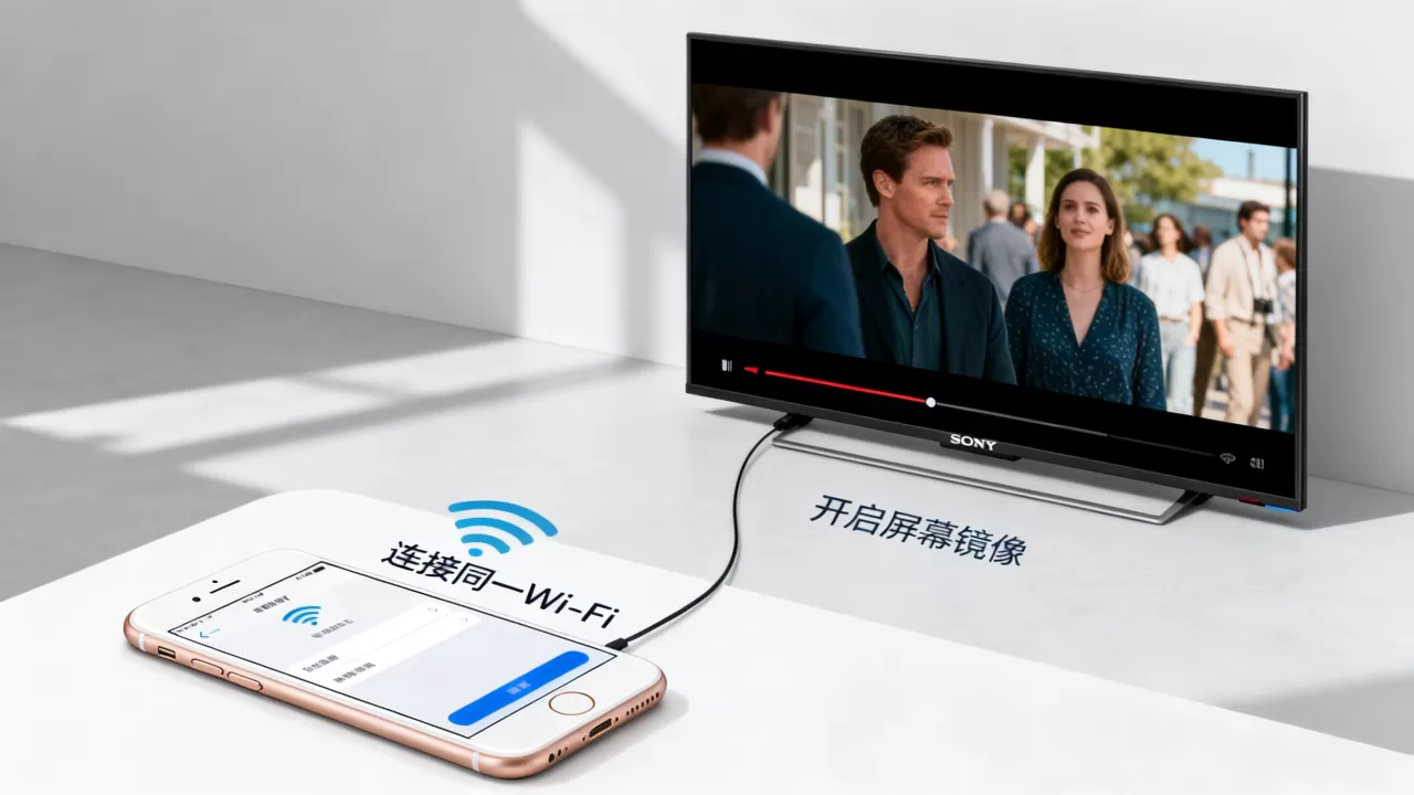 iphone6怎么在sony电视上放电影，iphone6投屏到索尼电视