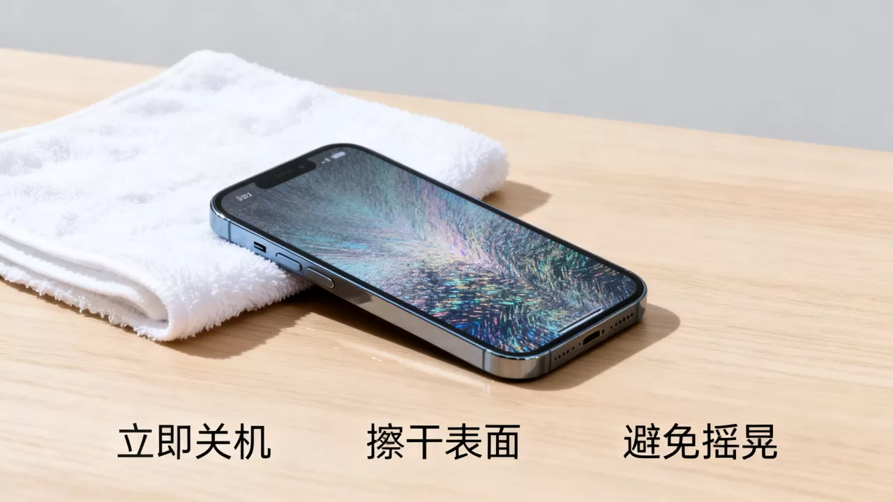 iphone掉水里屏幕花了怎么办，手机进水屏幕失灵
