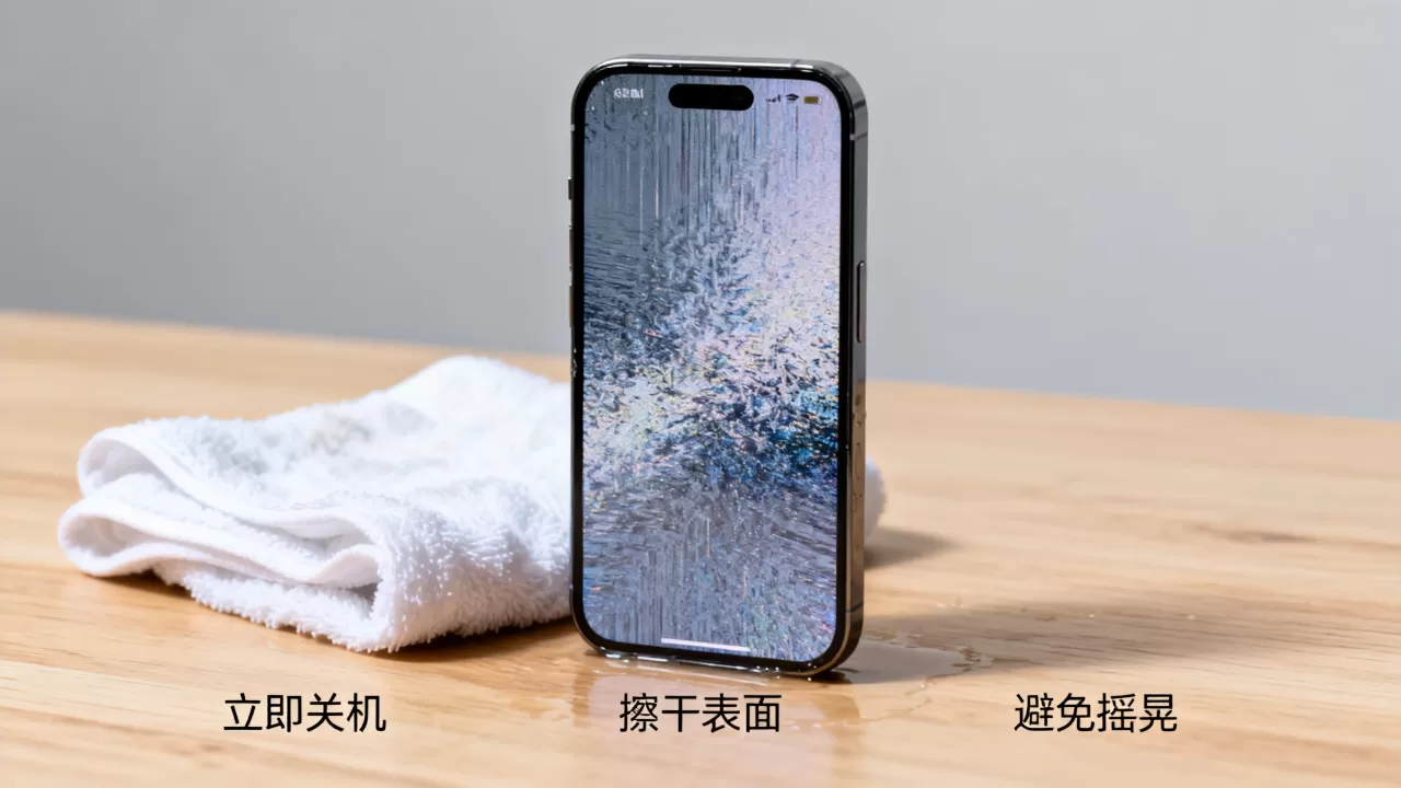 iphone掉水里屏幕花了怎么办，手机进水屏幕失灵