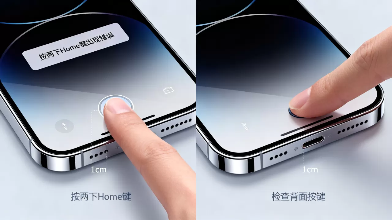 iphone按两下hoe健怎么出现错误，iphone背面按键失灵怎么解决
