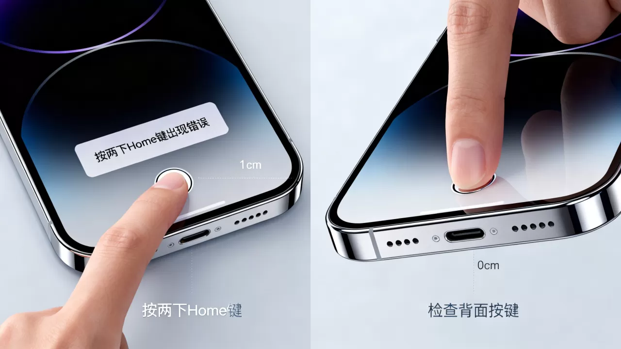 iphone按两下hoe健怎么出现错误，iphone背面按键失灵怎么解决