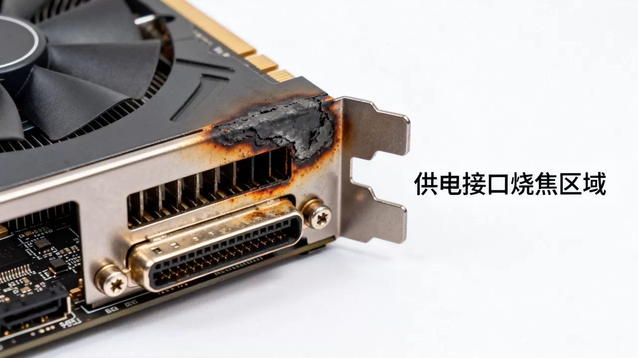 显卡供电接口边上烧了怎么办，显卡供电口