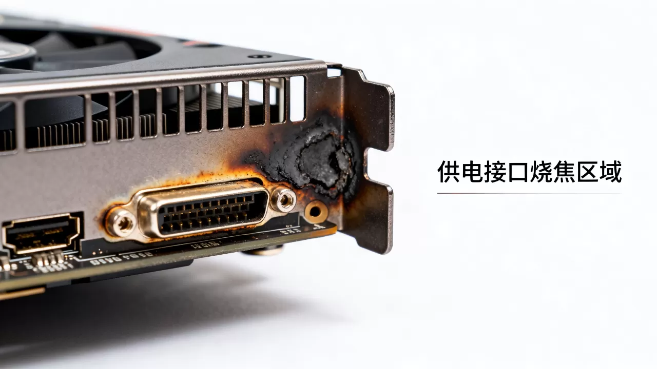 显卡供电接口边上烧了怎么办，显卡供电口