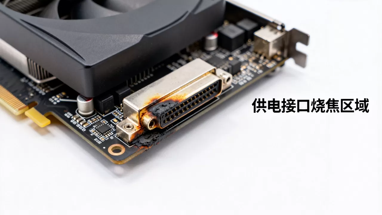 显卡供电接口边上烧了怎么办，显卡供电口