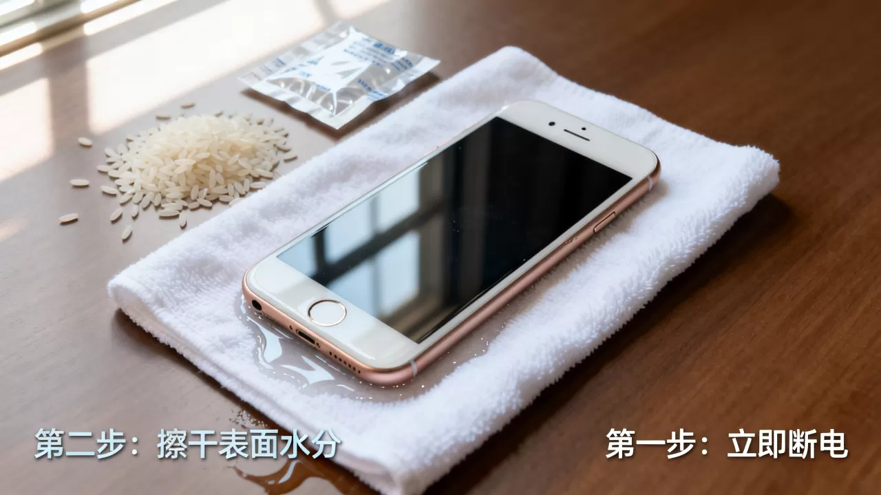 iphone6s进水了怎么办没米怎么办，手机进水不开机应急处理