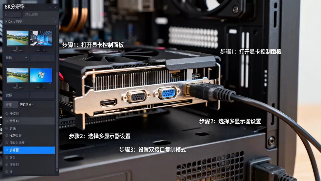 显卡双接口同时复制怎么设置，显卡双接口同时复制
