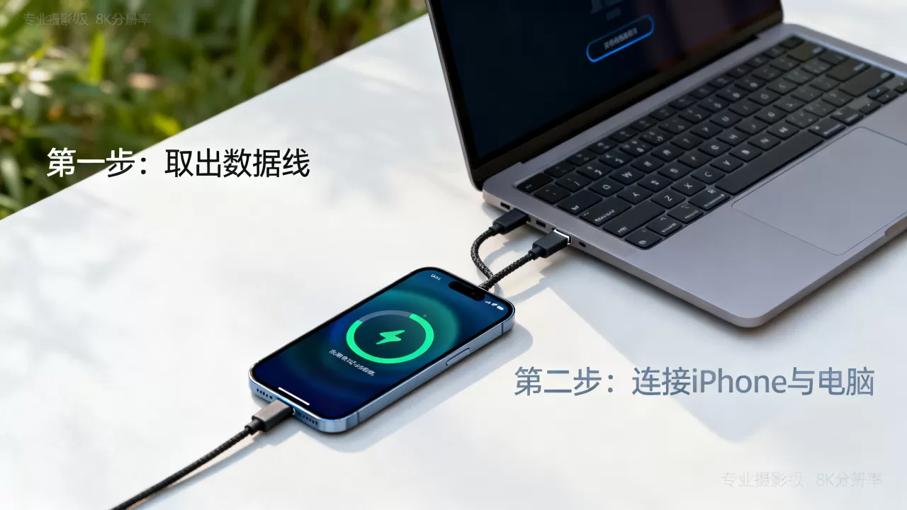 iphone数据线怎么连接电脑，iphone数据线连接电脑教程