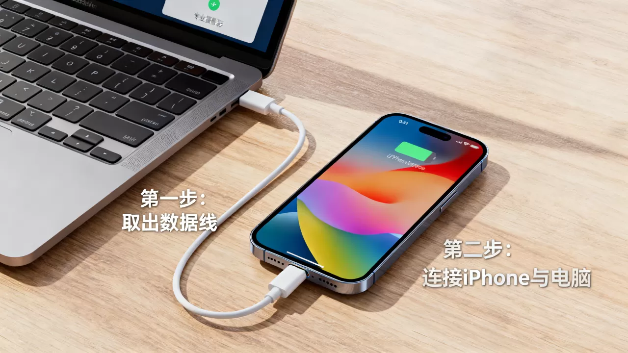 iphone数据线怎么连接电脑，iphone数据线连接电脑教程