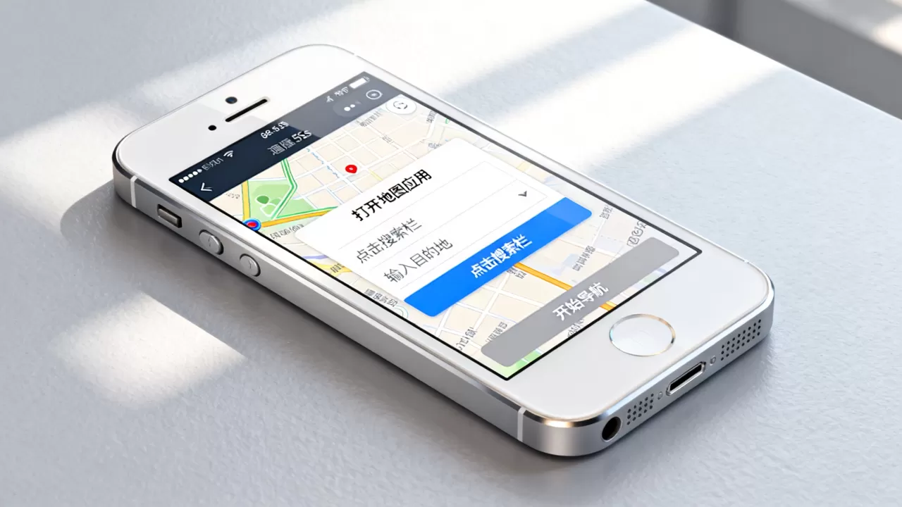 iphone5s自带地图怎么导航，iphone5s地图导航教程