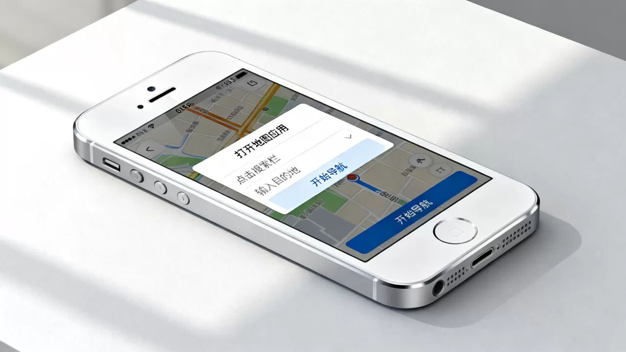 iphone5s自带地图怎么导航，iphone5s地图导航教程