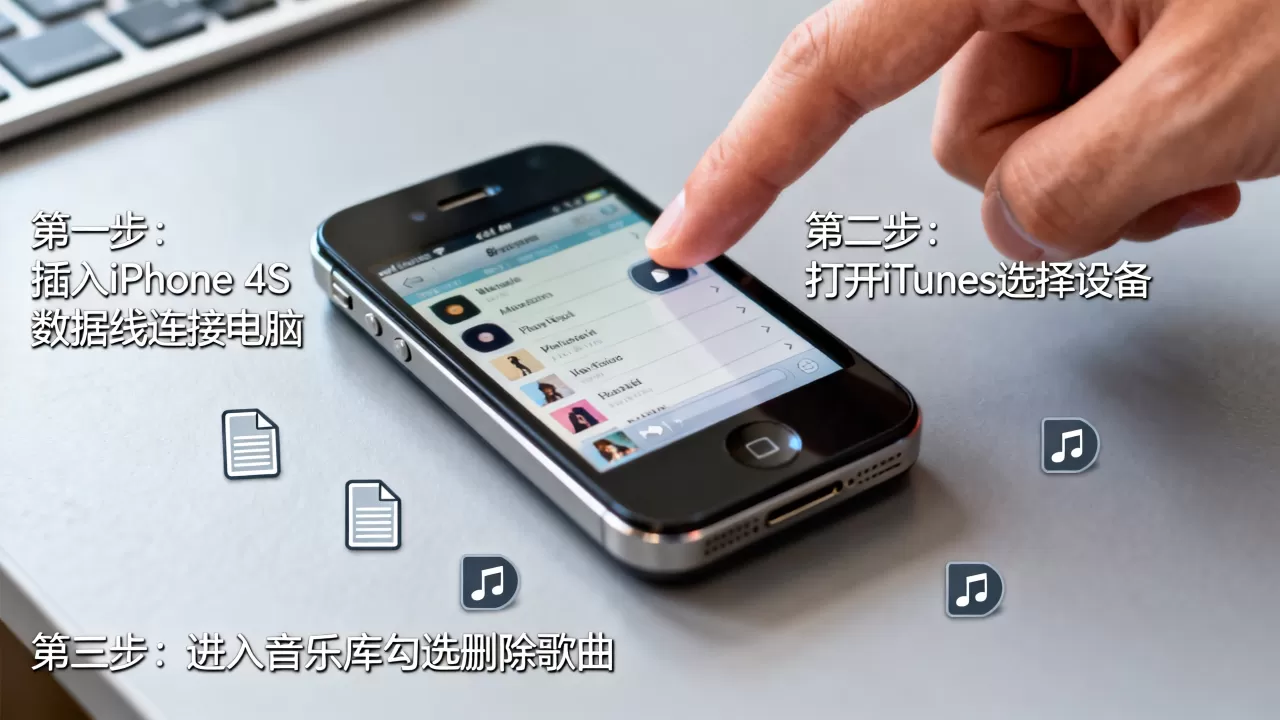 iphone4s怎么删歌曲，iphone4s删除音乐教程