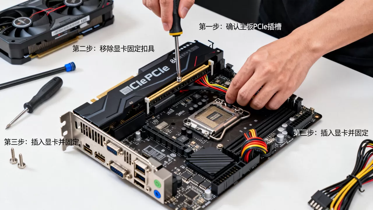 如何组装台式电脑显卡，台式机显卡安装教程
