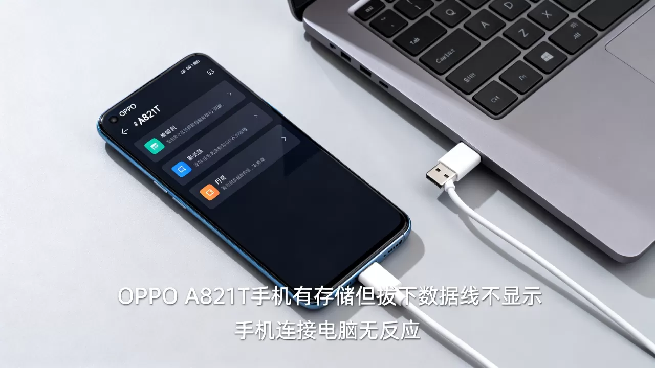 OPPO A821T手机有存储但拔下数据线却不显示,为什么手机连接电脑没反应 OPPO A821T手机有存储但拔下数据线却不显示,为什么手机连接电脑没反应
