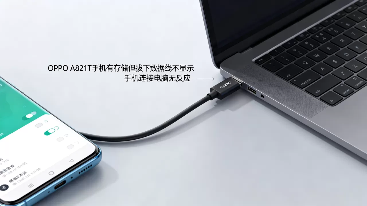 OPPO A821T手机有存储但拔下数据线却不显示,为什么手机连接电脑没反应 OPPO A821T手机有存储但拔下数据线却不显示,为什么手机连接电脑没反应