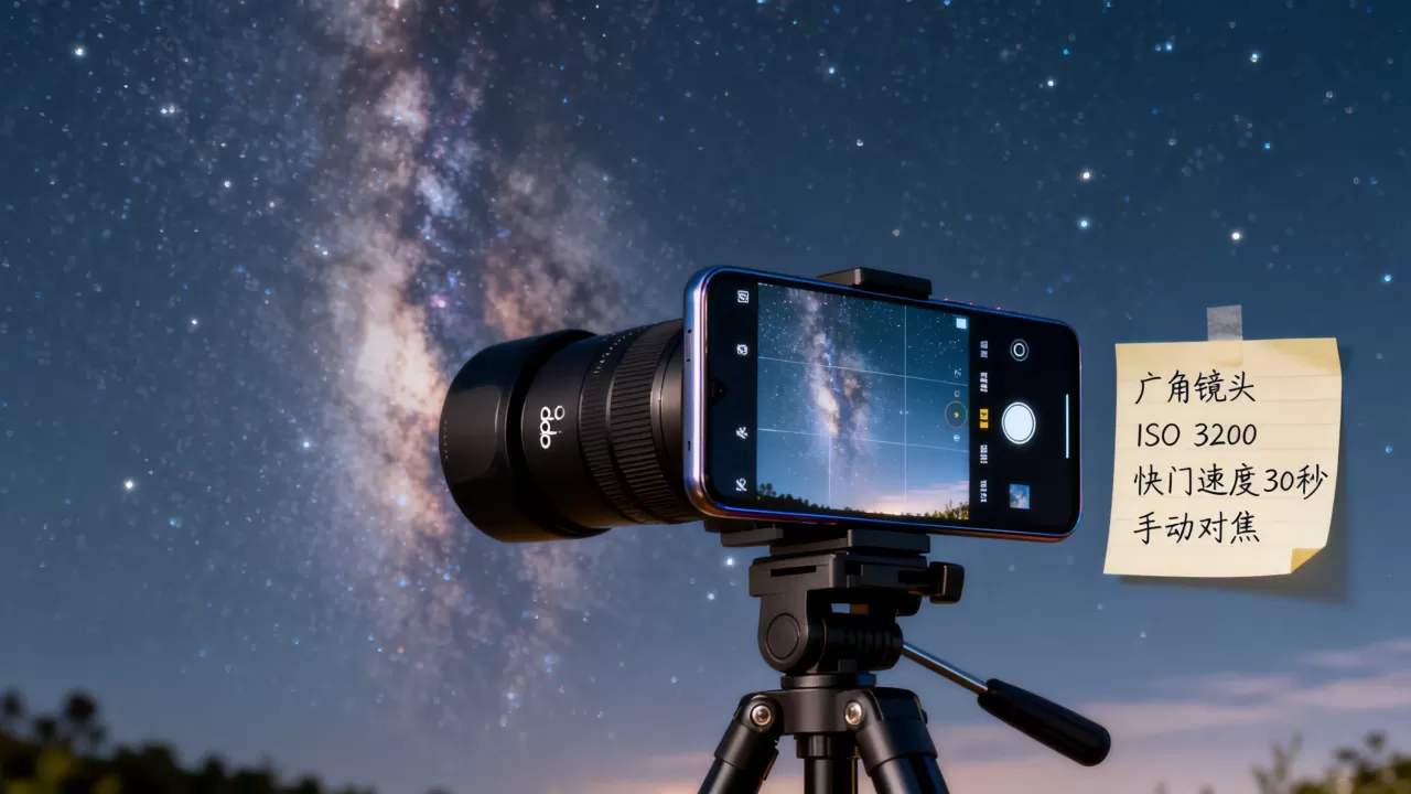 oppo拍星星用什么镜头，oppo手机拍星星参数设置