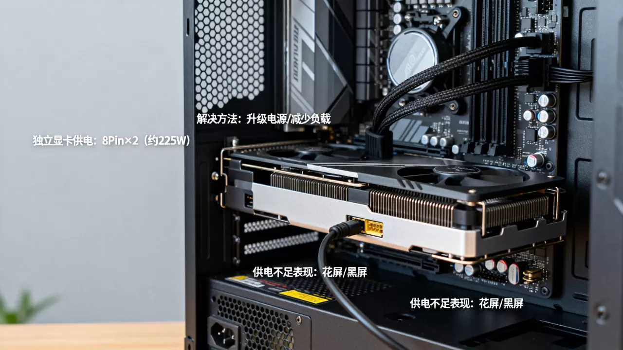 电脑独立显卡供电多少瓦，显卡供电不足怎么办
