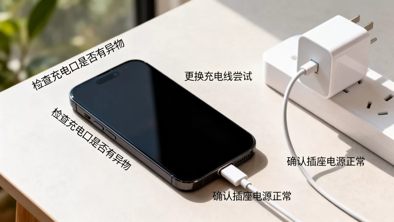 iphone没电后不能充电没反应怎么办，手机充不进电