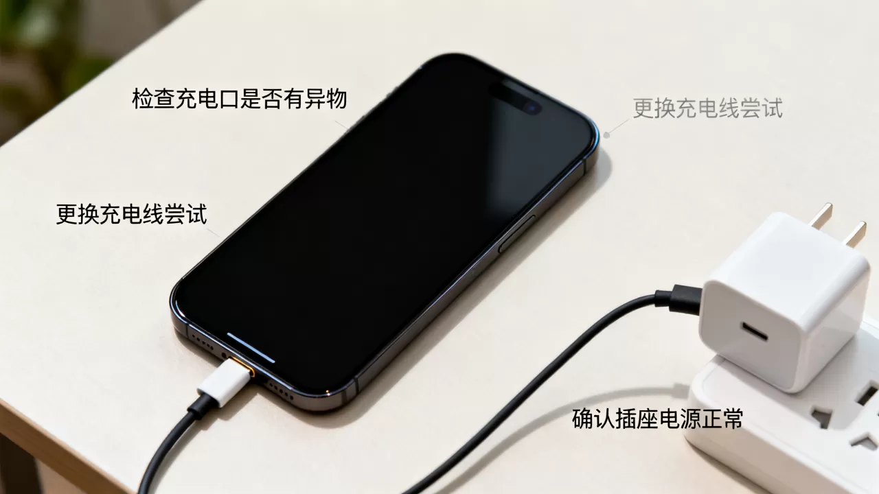iphone没电后不能充电没反应怎么办，手机充不进电