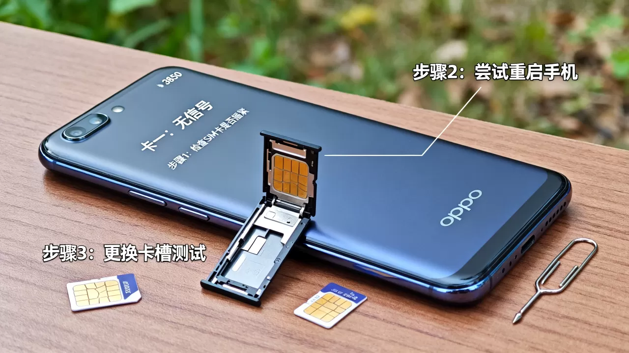 oppor850卡一为什么不显示，手机卡无信号故障排查
