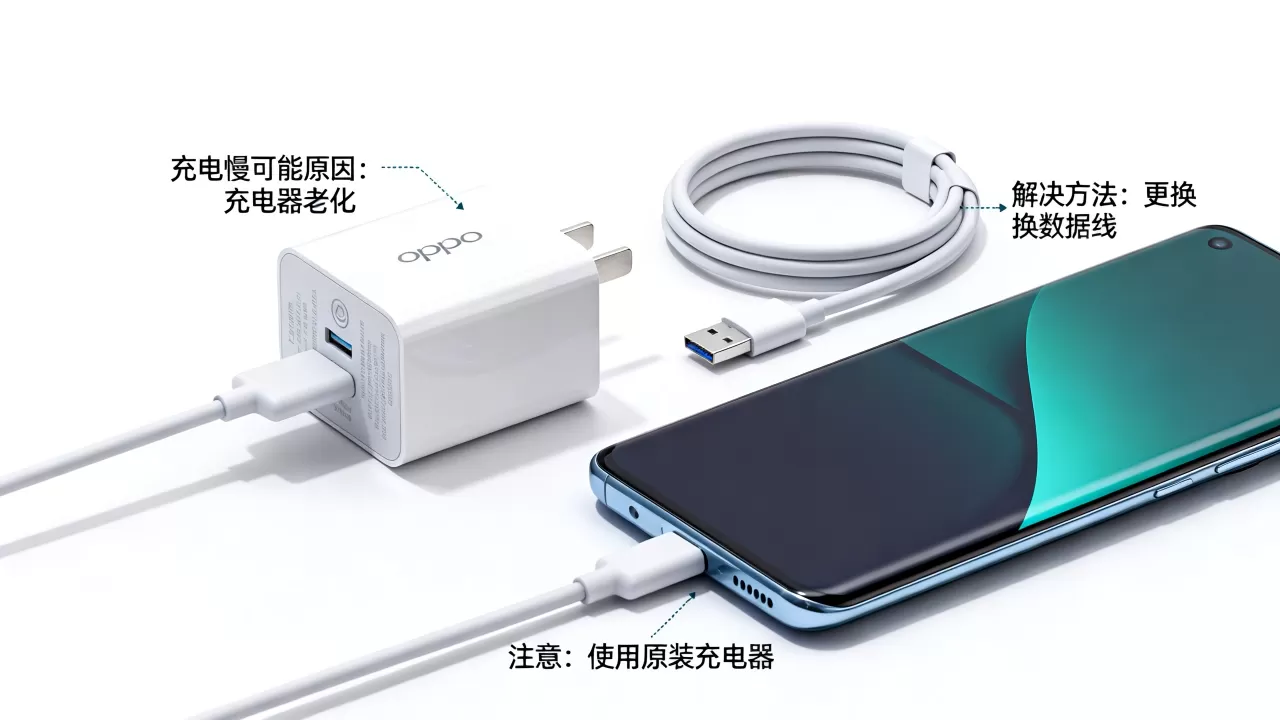 为什么oppo充电器慢?OPPO充电器充电速度慢怎么办 为什么oppo充电器慢?OPPO充电器充电速度慢怎么办
