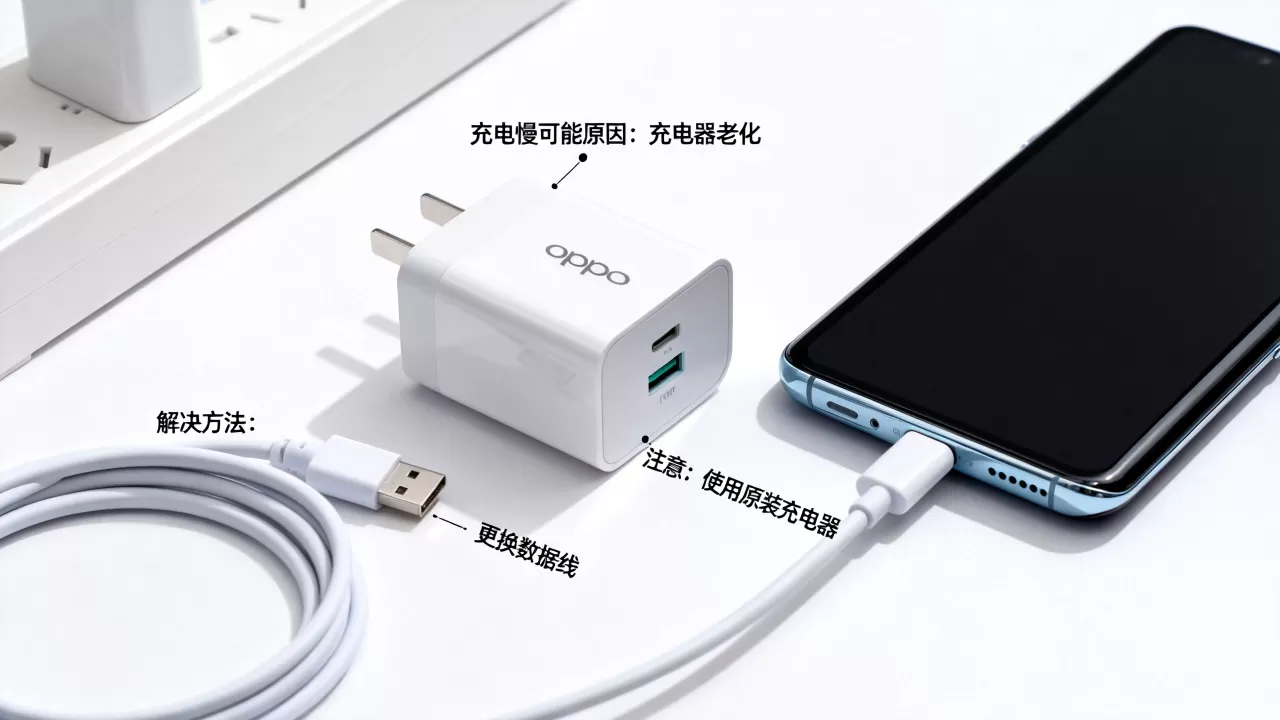 为什么oppo充电器慢?OPPO充电器充电速度慢怎么办 为什么oppo充电器慢?OPPO充电器充电速度慢怎么办