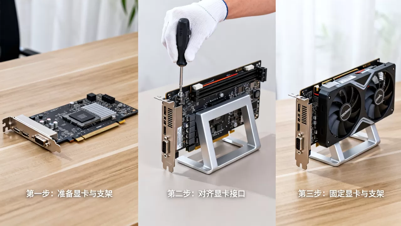 怎么固定独立显卡，显卡支架怎么安装