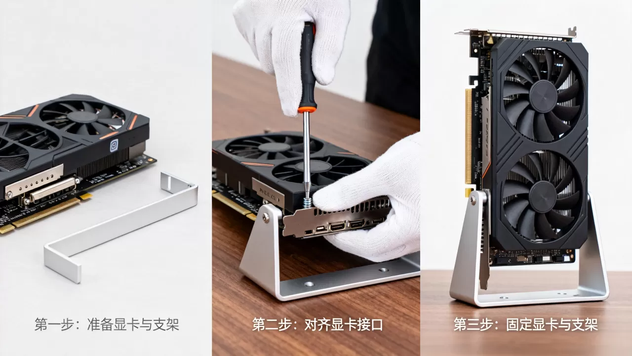 怎么固定独立显卡，显卡支架怎么安装