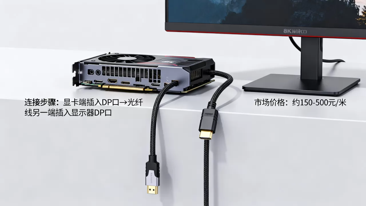 DP显卡光纤线怎么接？DP光纤延长线多少钱