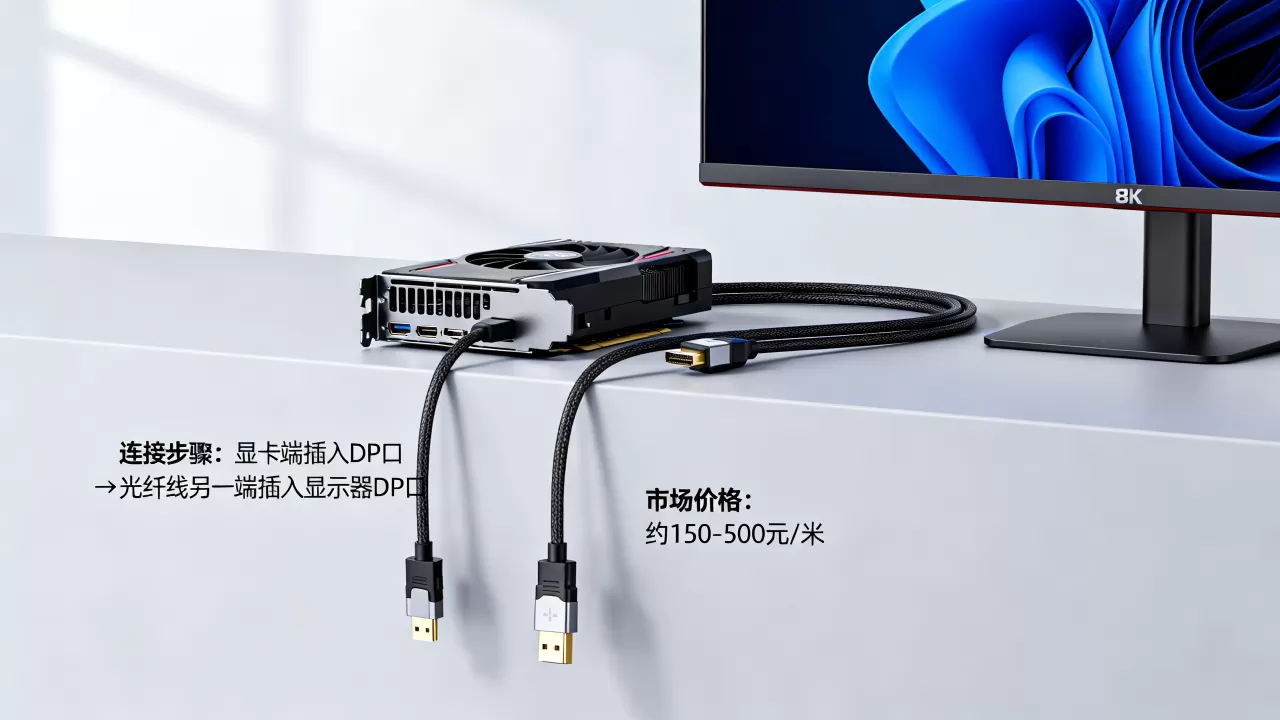 DP显卡光纤线怎么接？DP光纤延长线多少钱