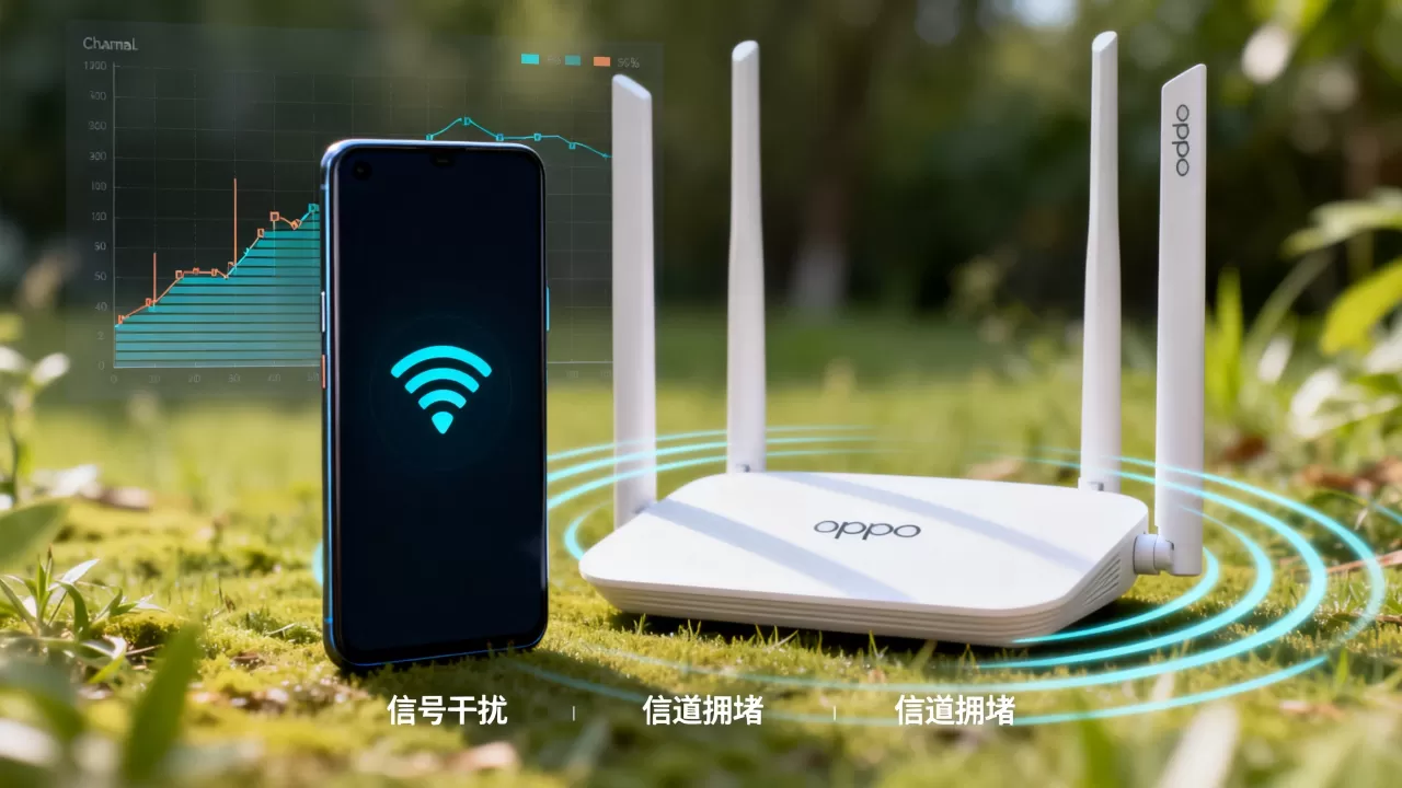oppo手机wifi网速不好是什么原因？路由器信号干扰与信道拥堵
