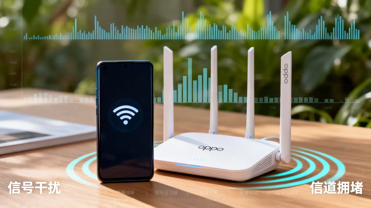 oppo手机wifi网速不好是什么原因？路由器信号干扰与信道拥堵