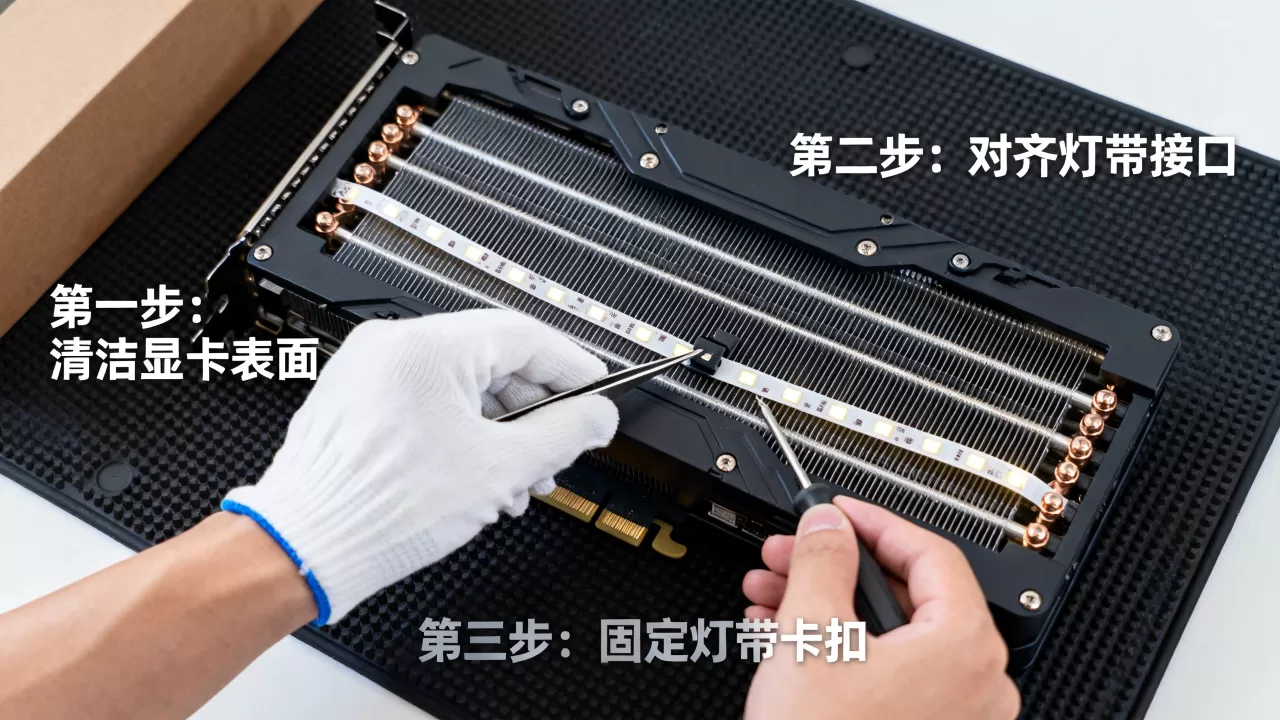 显卡led diy怎么装,显卡led灯带安装教程 显卡led diy怎么装,显卡led灯带安装教程