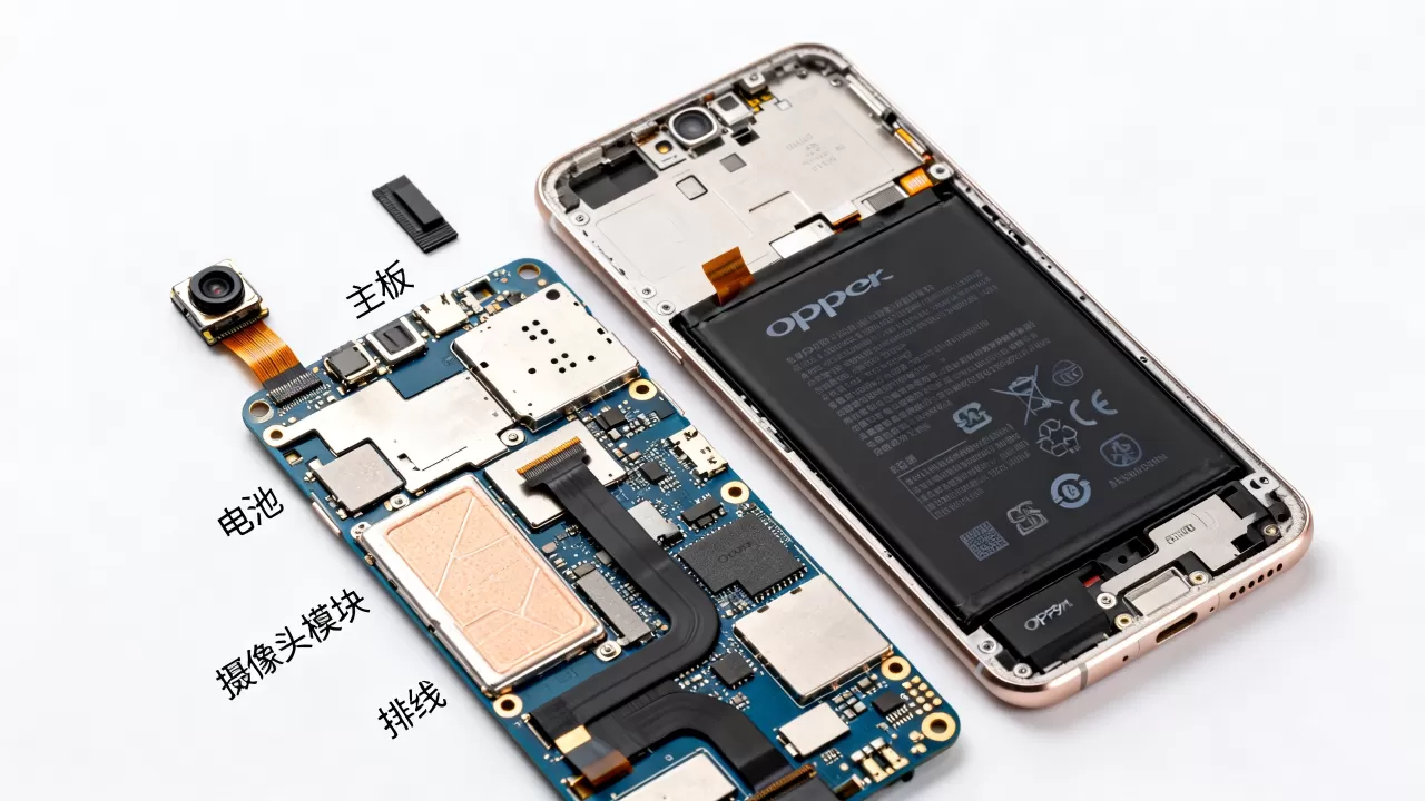OPPOR9m有什么零件，OPPOR9m手机内部结构图