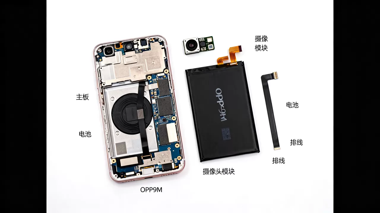 OPPOR9m有什么零件，OPPOR9m手机内部结构图