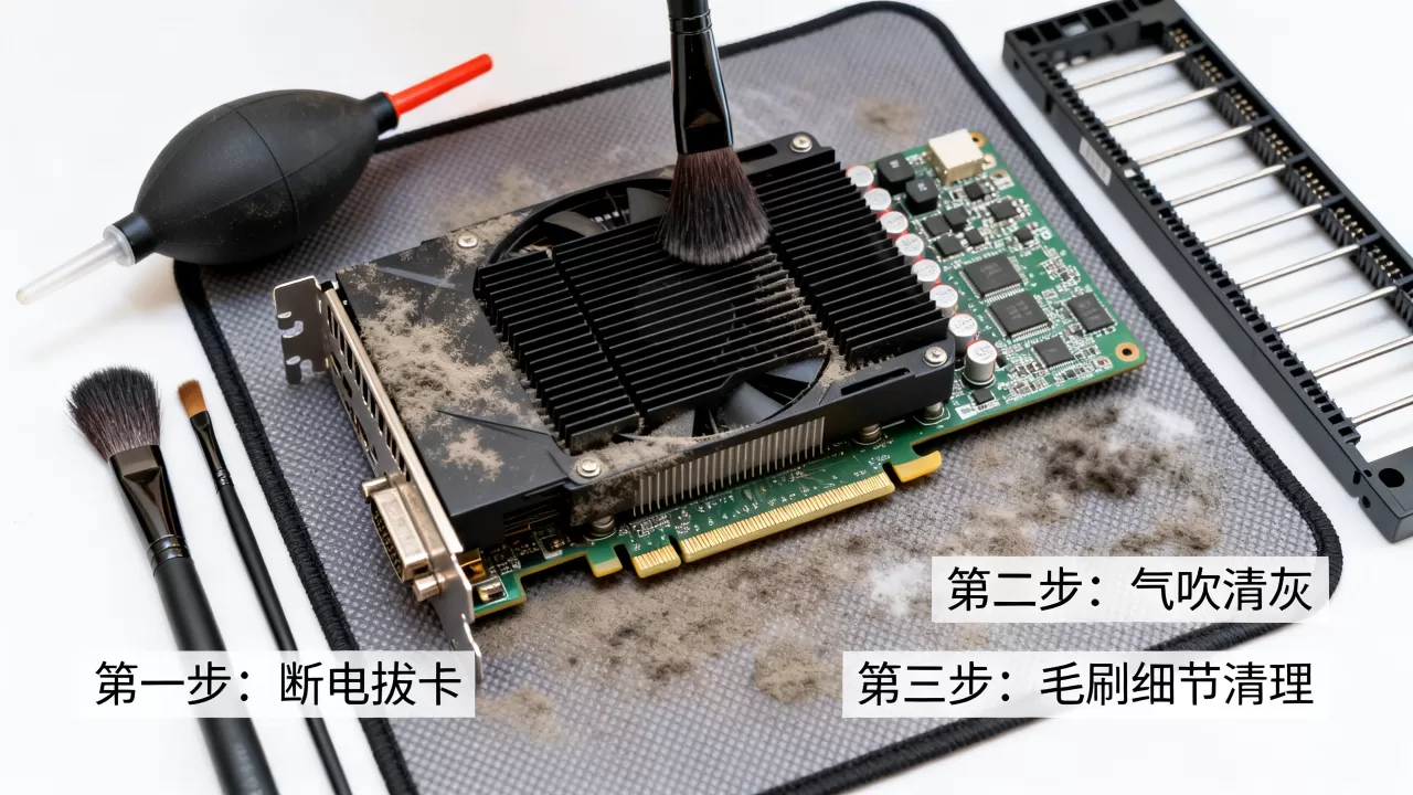 台式电脑显卡怎么清理,显卡灰尘清理教程 台式电脑显卡怎么清理,显卡灰尘清理教程