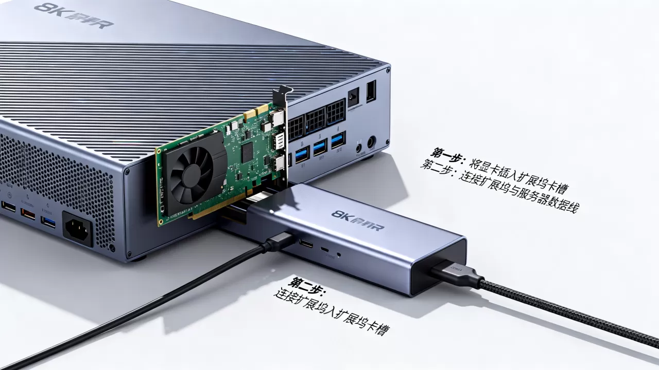 服务器外置显卡怎么连接，显卡外接扩展坞