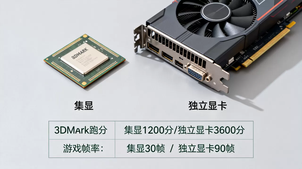 显卡天梯集显，集显和独立显卡性能差距大吗