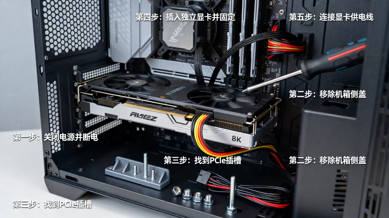 台式机怎么装独立显卡，台式机装独立显卡
