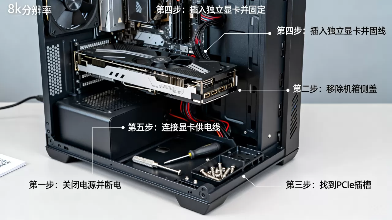 台式机怎么装独立显卡，台式机装独立显卡