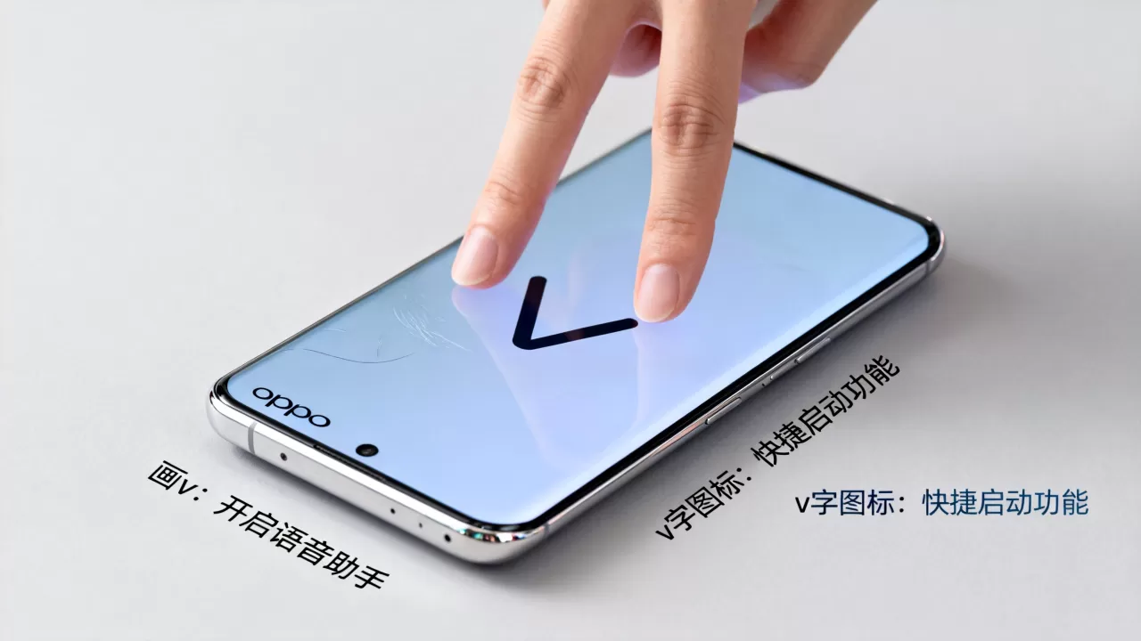 oppo画v出现什么意思，oppo手机屏幕出现v字图标