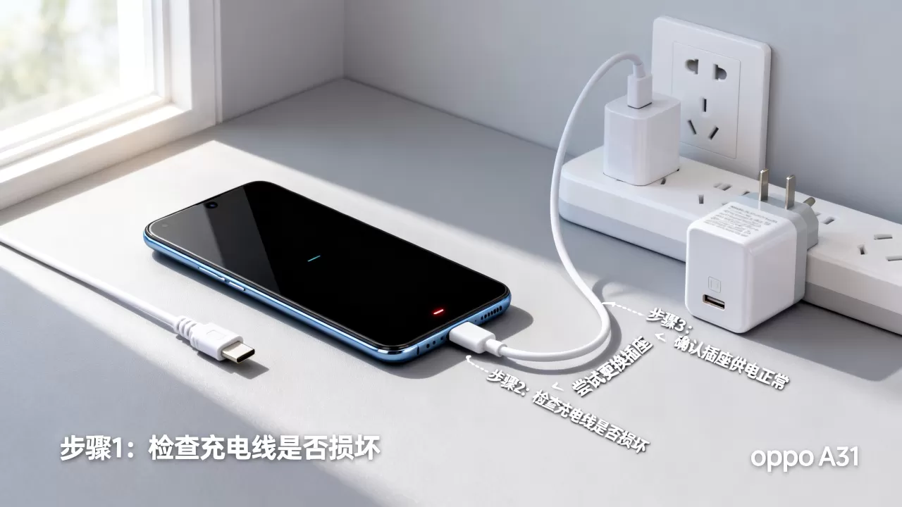 oppoA31不亮灯什么原因，oppo手机充电指示灯不亮怎么解决