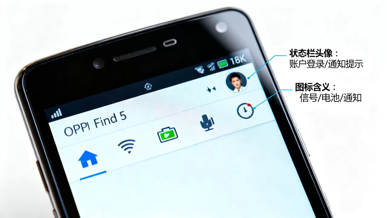 OPPO Find5屏幕上方出现头像是什么意思,oppo find5 x909状态栏图标含义 OPPO Find5屏幕上方出现头像是什么意思,oppo find5 x909状态栏图标含义